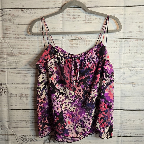 Express Floral Ruffle Womans Size Small Tank Top - Picture 1 of 4